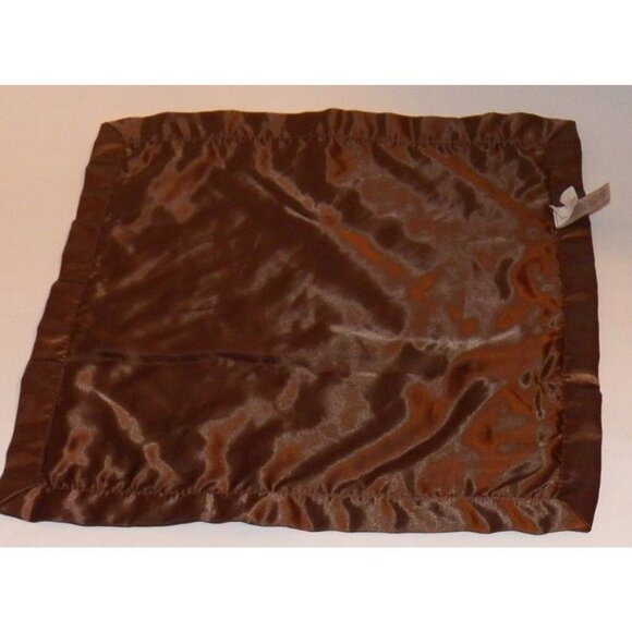 Bearington Green Brown Minky Dot Square Lovey Baby Security Blanket 16" x 16" - Picture 2 of 3